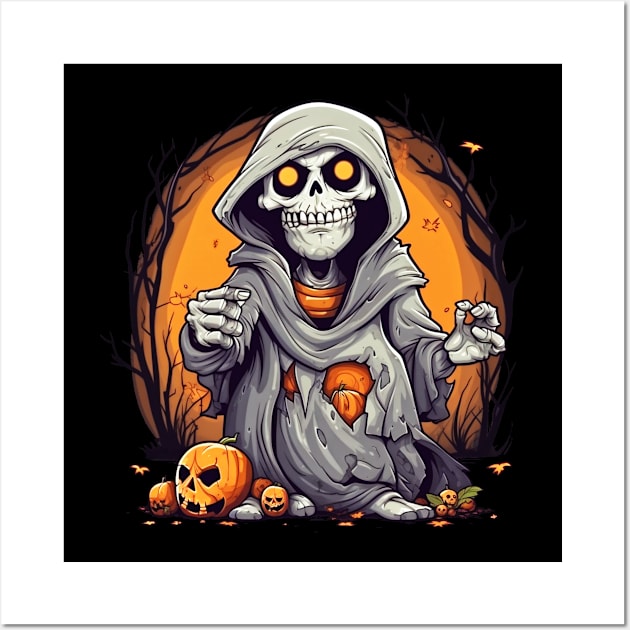 Eerie Halloween Ghoul Art - Spooky Season Delight Wall Art by Captain Peter Designs